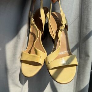 Franco Sarto Women's Yellow Slingback leather Heels size 9M